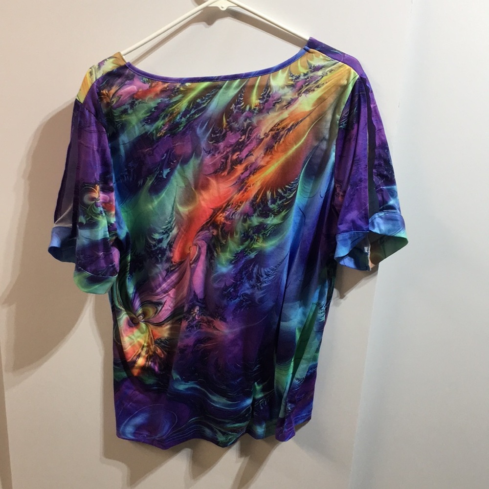 Marble Eget Women’s Multi-Color Short Sleeve Shirt Xxl View 2